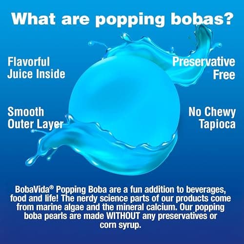 ICEE by BobaVida Blue Raspberry & Red Cherry Popping Boba Pearls Variety Pack | ICEE-Inspired Flavor | Popping Boba For Drink & Desserts | Includes Straws | Fruit Boba Pearls | 1 flavor each (2 Tubs) thumbnail 8