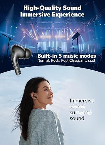 Szwdo Wireless Earbuds, ENC Noise Cancelling Ear Buds with Smart Touchscreen Case, 48H Playtime for Sports & Working, Bass Stereo Sound, Bluetooth 5.4 Headphones for iPhone 17/16/15/14/13/Android thumbnail 7