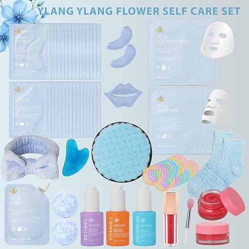 Gifts for Women, 55 Pcs Hydrating Skin Care Set, Home Spa Basket for Women | Self Care Gift Kit, Bath & Body Spa Basket Gift Set, Face Sheet Masks, Face Serum, Christmas, Birthday, Anniversary, Mom thumbnail 2