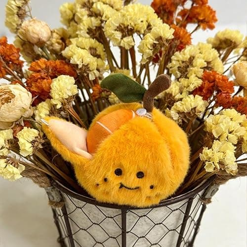 DTREELS Adorable Orange Tangerine Plush Keychain,Peelable Design,Orange Keychain Stuffed Doll Keyring Hanging Ornament Handbag Charm thumbnail 9