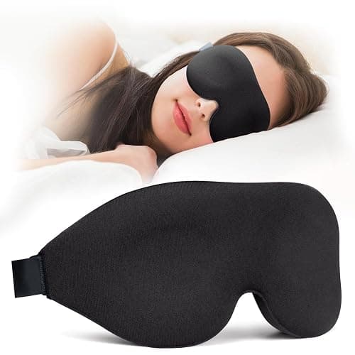 NEWVANGA Sleep Mask for Back and Side Sleeper, Block Out Light, Luxury Sleeping Eye Mask of 3D Night Blindfold, Zero Pressure Breathable Travel Eye Cover Black - Image 1