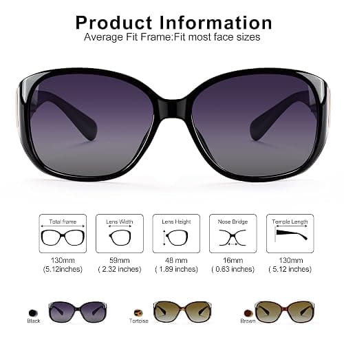 EYEGUARD Polarized Sunglasses for Women Retro Vintage Driving Sun glasses UV400 Protection thumbnail 4