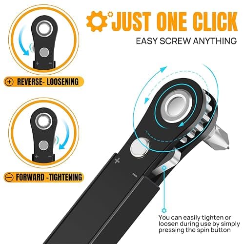 Ratcheting Screwdriver Men Gifts – Right Angle Screwdriver for Tight Spaces, Cool EDC Gadgets, Small Tool Gift for Men Dad Husband thumbnail 7
