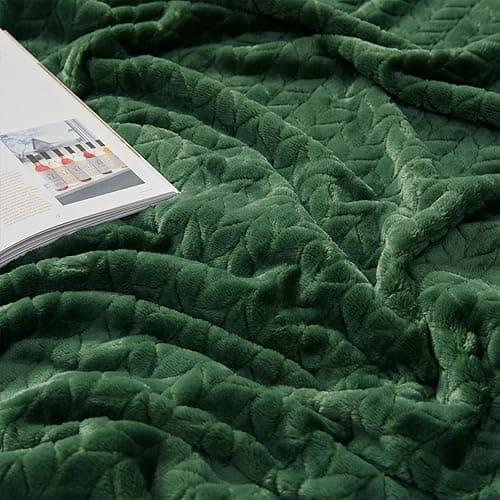 Inhand Fleece Throw Blankets, Super Soft Flannel Cozy Blankets for Adults, Washable Lightweight Blanket for Couch Sofa Bed Office, Warm Plush Blankets for All Season (50"×60", Green) - A-green - Throw/Travel-50x60 IN thumbnail 6