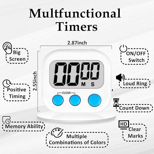 ZILLEEN Classroom Timers for Kids Classroom Magnetic Digital Kitchen Timers for Cooking Teachers Gym Game 6 Pcs thumbnail 2