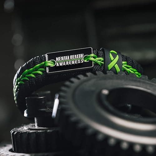 Til Valhalla Project Mental Health Awareness Paracord Bracelet | Paracord Bracelets for Men | Tactical Gifts for Men | Rope Bracelet Men’s Jewelry | Men’s Accessories | 7.5 Inch thumbnail 2