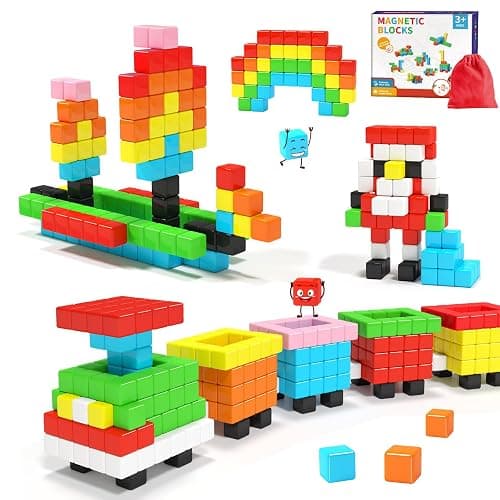 Hiwawind Magnetic Blocks for Toddlers -Ideal Gifts for 3 4 5 6 Year Old,Classroom Must Haves STEM Learning Toys for 3-5 Year Old Boys & Girls, Safe & Strong Building Blocks with ASMR Sounds - Image 1