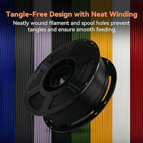 FLASHFORGE PLA Filament 1.75mm +/- 0.02mm, Matte Black 3D Printer Filament 1kg (2.2lbs) Spool, Excellent Printing Performance, Easy to Use for Most FDM 3D Printers thumbnail 6