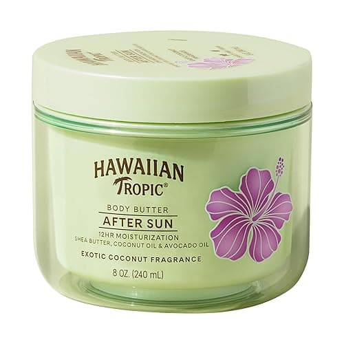 Hawaiian Tropic After Sun Body Butter with Coconut Oil, 8oz | After Sun Lotion, Winter & Beach Vacation Essentials, Winter Sports Skin Protection, Ski Trip Essentials, 8oz - Body Butter - 8 Fl Oz (Pack of 1) - After Sun