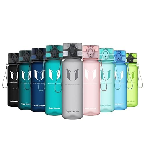 Sparrow Gourde Sport 500ml/750ml/1L - sans BPA - Tritan Plastique Bouteille | Étanche, Gourdes eau, Légère, Lave-vaisselle, Flip Top 1-Clic, Ergonomique, École, Sport, Fitness, Gym, Running, Randonnée - Image 1