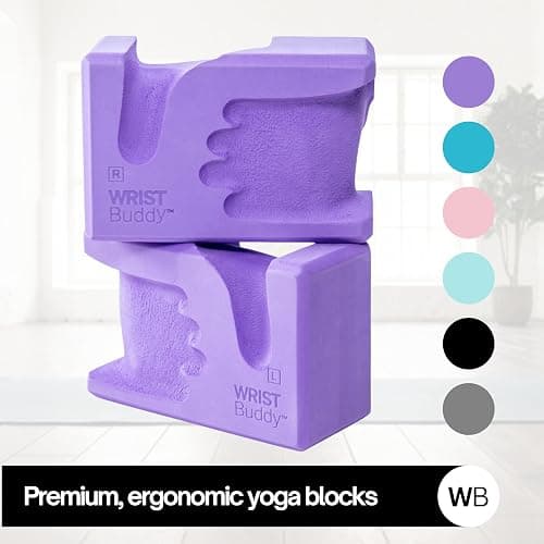 WRISTBuddy® Hand-Shaped Ergonomic Yoga Blocks for Optimal Wrist Support During Yoga, Pilates, Pushups, Planks, and Handstands - Patented Non Slip Blocks for Enhanced Stability and Comfort. thumbnail 2