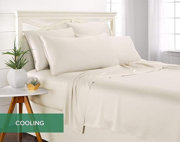 Pure Bamboo Twin XL Sheets, Genuine 100% Organic Viscose Derived from Bamboo Bed Sheet Set, Luxuriously Soft & Cooling, Double Stitching, 2 Year Quality Promise (Twin XL, Ivory) thumbnail 6