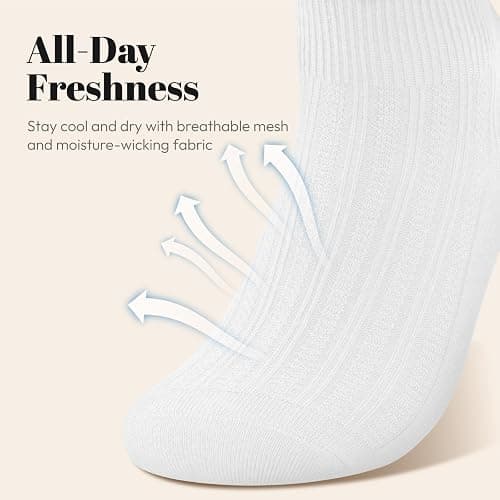 wernies Ruffle Socks Womens 6 Pairs，Cute Ankle Lettuce Edge Frilly Athletic Crew Socks thumbnail 4