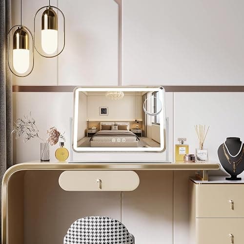 ViKert Vanity Mirror with Lights 5X Magnification Spot Mirror, Makeup Mirror with Lights, Lighted Makeup Mirror with 3 Color Lighting Modes, Dimmable thumbnail 3