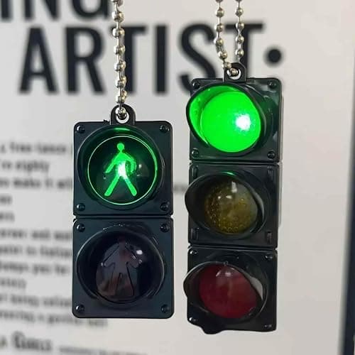 sunaeset novelty car keychain for bag, funny unique cool stoplight key chain accessories for men women, purse charms for handbags, fun small gifts for men ideas thumbnail 3