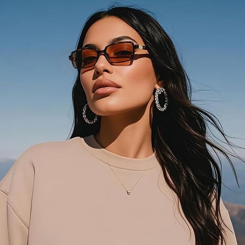 MASDUN Polarized Narrow Rectangle Sunglasses for Women Men Trendy Y2k Retro 90s Sun Glasses (3 Pack) thumbnail 3