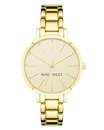 Nine West Women's Crystal Accented Bracelet Watch - Image 1