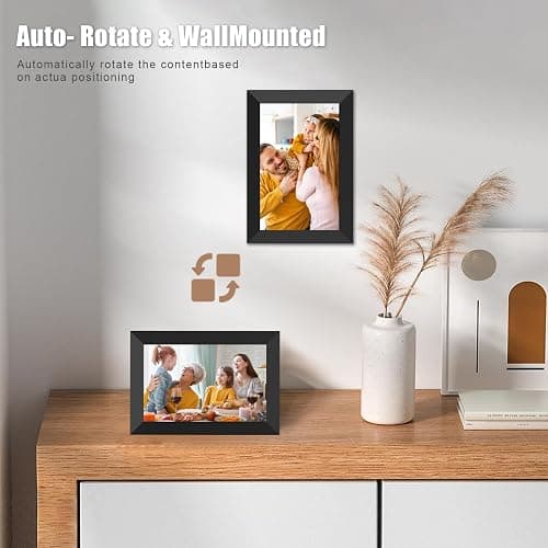 Digital Picture Frame WiFi 10.1 Inch Smart Digital Photo Frame with 1280x800 IPS HD Touch Screen, Auto-Rotate and Slideshow, Easy Setup to Share Photos or Videos Remotely via App from Anywhere thumbnail 6