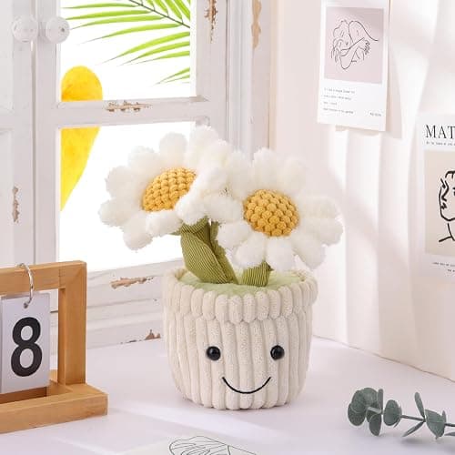 Apricot Lamb Plüschtier Pflanze Daisy Gänseblümchen Plüsch Spielzeug Plüsch Blume Gänseblümchen Puppen Spielzeug für Kinder und Baby weich & waschbar thumbnail 4