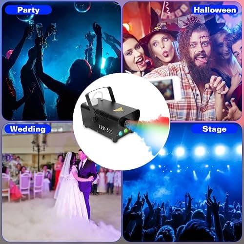 TeqHome Smoke Machine, Fog Machine Outdoor with 3 LED Lights, 400W and 2000CFM Fog with Wired Receiver, Wireless Remote Controls, Perfect for Wedding, Halloween, Christmas, Party, Club,DJ Stage Effect thumbnail 7