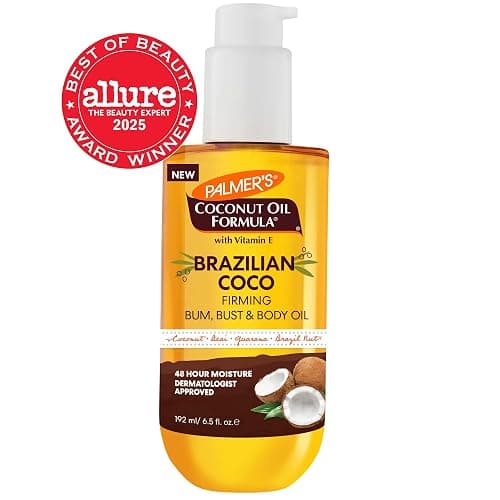 Palmer's Coconut Oil Formula Brazilian Coco Firming Body Oil with Vitamin E, 6.5 Fl Oz, Helps with Skin Tightening & Firming of Bum, Bust & Belly, Provides 48Hr Moisture, Dermatologist Approved thumbnail 2