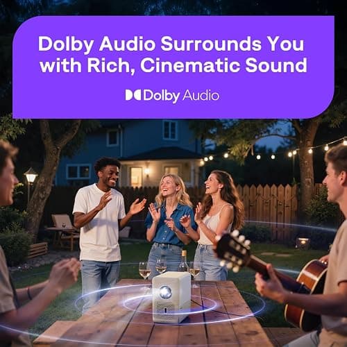 Aurzen Roku TV Smart Projector with Wifi and Bluetooth, Christmas Gifts D1R Cube Roku Streaming Experience Built-in, Sealed Optical Engine, 1080P FHD, Dolby Audio, Portable Mini Projector for Movies thumbnail 8