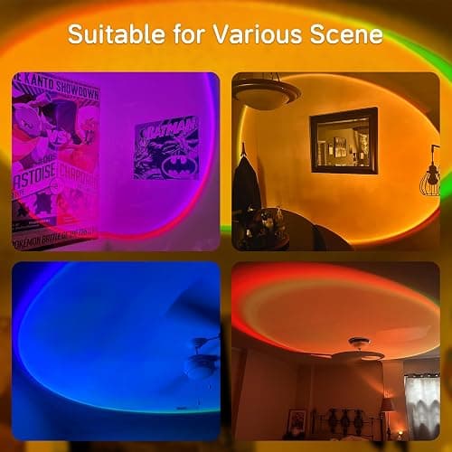 Madoury Sunset Lamp Projector with APP Control and Button Control, 360 Degree Rotation Multicolor Changing Projection Lamp Led Sunlight Light for Bedroom, Photography, Party, Room Decor thumbnail 6