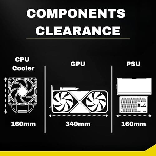 GAMDIAS White ATX Mid Tower Gaming Computer PC Case with Side Tempered Glass, Preinstalled 4X 120mm ARGB Fans, Support Up to 6X 120mm Fans, 360mm AIO/Radiator, 340mm GPU/VGA, 160mm CPU Air Cooler thumbnail 4