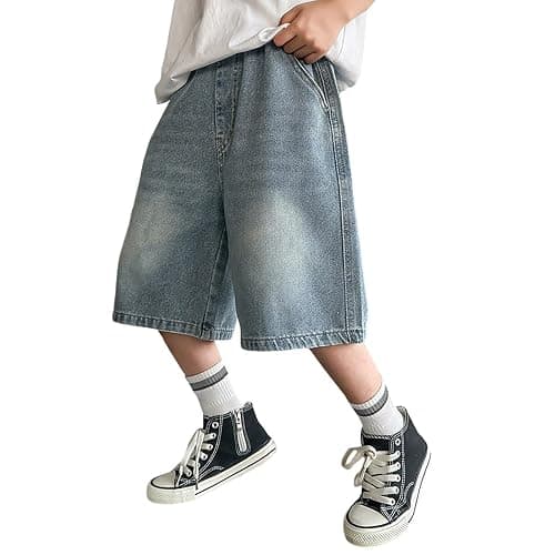 Boys Jorts Shorts Baggy Denim Jean Shorts with Elastic Waist Oversized Jorts Casual Summer for Boys Comfortable Kids Clothing - Image 1