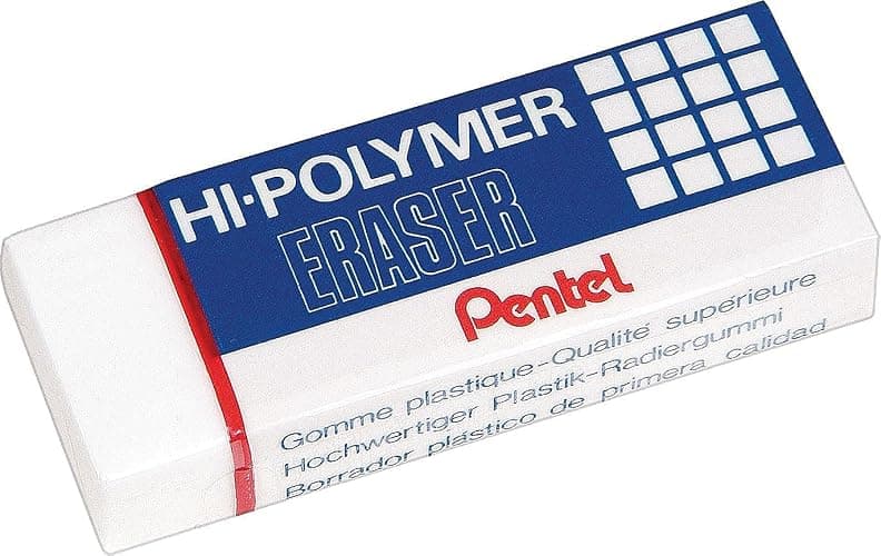 Pentel Hi-Polymer Block Eraser, Large, White, Pack of 3 (ZEH10BP3-K6) thumbnail 3