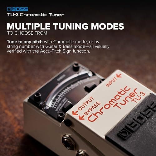 BOSS TU-3 Chromatic Floor Tuner for Guitar and Bass | Industry-Standard Performance | Tank-Tough BOSS Stompbox Body | 21-Segment LED Meter | Accurate to +/- One Cent | Accu-Pitch Sign Function thumbnail 3
