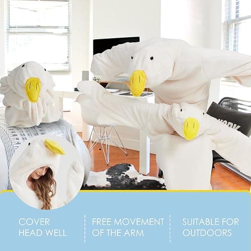 BRAFFWNE Wearable Blanket Hoodie, Oversized Blanket Hooded, Coverage with Easy Movement, Warm and Cozy Flannel, Gift for Kids thumbnail 2
