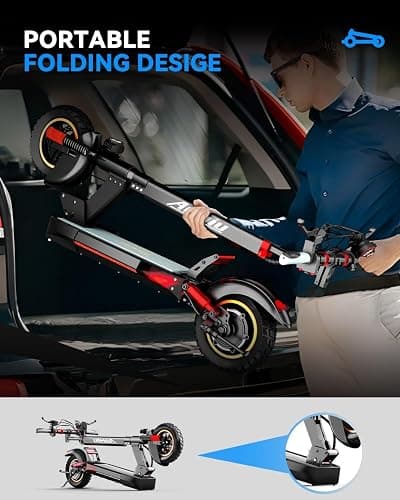 AONIU m4 Electric Scooter for Adults with seat 25-30 mph Fast Speed Heavy Duty 300+ lbs 10 inch Off Road Foldable e Scooter Mobility e Scooters for Girls Men Teens 31-37 Miles Long Range Bike thumbnail 8