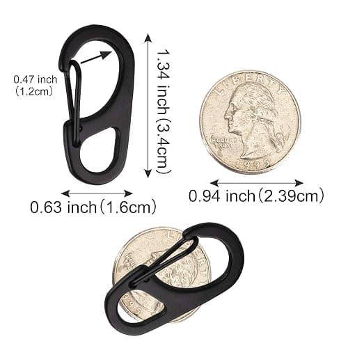 SWATOM Small Mini Carabiner Clip Tiny Spring Snap Hook Keychains Micro Carabiners for Paracord EDC Alloy Key Rings Outdoor Hiking Fishing Camping Backpack Accessories thumbnail 2