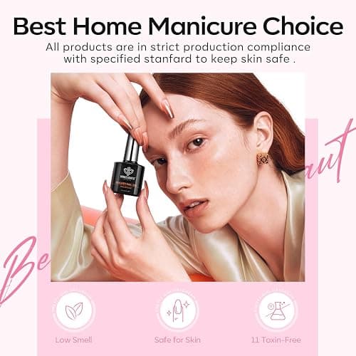 modelones Builder Nail Gel, 2 Pcs Clear and Baby Pink Builder Nail Polish, 8-in-One Rubber Base Gel Polish Pastel Pink Color Strengthener Apex Building Thickening Extension LED Lamp Cured 10ml | Nail Polish, 8-in-One Rubber Base Gel Polish Pastel Pink Color Strengthener Apex Building Extension LED Lamp Cured 10ml thumbnail 9