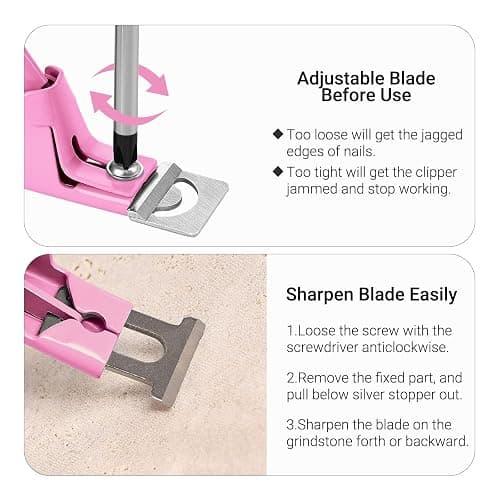 MelodySusie Acrylic Nail Clippers with 15Pcs Magnets Tip Cutters for Fake Gel Nails Sharp Professional Manicure Pedicure with Length Measurement Trimmer Nail Care Tools (Pink) thumbnail 6