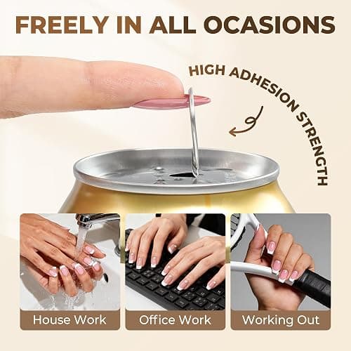 UNA GELLA 9 in 1 Gel Nail Glue for Clear Acrylic Nails Tips 2Pcs 10ml Long Lasting Super Strong Brush on Nail Gel Glue for False Press on Nails Tips Base Blooming Gel, U V Light Required thumbnail 8
