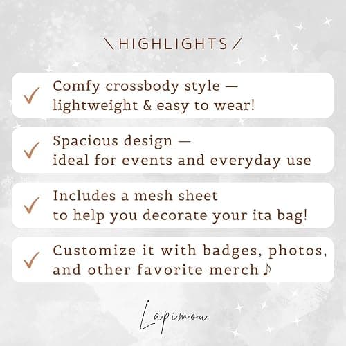 Lapimou Ita Bag Cute Kawaii Shoulder Crossbody Pin Display Ita Purse with Insert thumbnail 9