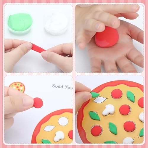 Hoolerry 8 Pieces Play Dough Activity Mats Play Mats for Clay or Dough Play Dough Clay Mats Accessories for Family thumbnail 4