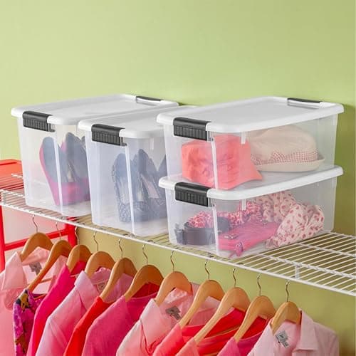 Sterilite 6-Pack Ultra Latching Box, Storage Bins with Lids, Clear Plastic, 18 Quart - Heavy-Duty Organizing Containers for Closet, Bathroom, and Office thumbnail 8
