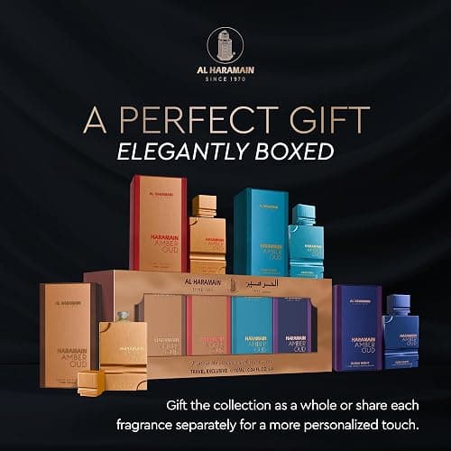 Al Haramain Amber Oud Eau de Parfum 4PC 10ML Each Mini Perfume Set for Women & Men – Cologne Gift Set, Unisex Arabian Perfume Sampler with Gold & Ruby Edition, Dubai Night and Aqua Dubai Fragrances thumbnail 7