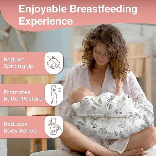 PILLANI Nursing Pillow for Breastfeeding, Breastfeeding Pillows for Mom Support & Baby Comfort, Removable Cotton Cover, w/Adjustable Waist Strap, Newborn Essentials Must Haves, Baby Registry Search thumbnail 3