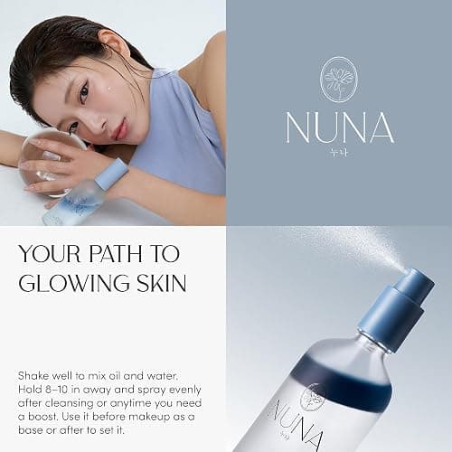NUNA Ultra Hydrating Face Serum Spray with Peptides, Niacinamide, Hyaluronic Acid & Botanical Extracts – Korean Lightweight Moisture Boost Facial Mist & Setting Spray for Makeup – 3.38 fl oz thumbnail 3