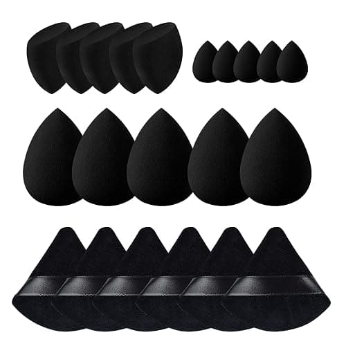 21 pcs Black Beauty Blender Makeup Sponge Bulk:Blender Sponges 21 Pcs for Liquid, Cream, and Powder, Multi-colored Pink make up sponges for foundation - Image 1
