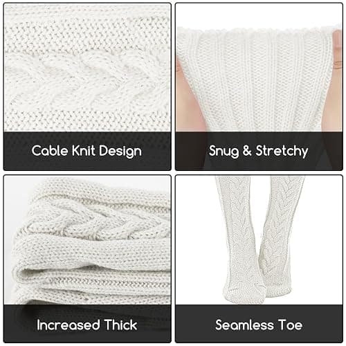 Buauty Women's Cable Knitted Boot Socks Extra Long Thigh High Winter Stockings Over Knee Leg Warmers thumbnail 3