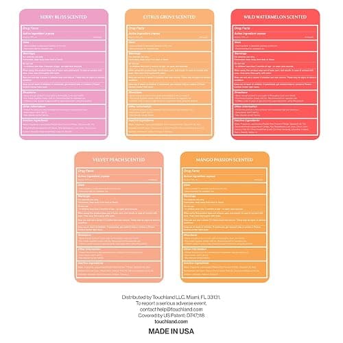 Touchland Hydrating Hand Sanitizer Spray, JUICY 5 Set (Citrus, Berry, Watermelon, Peach, Mango), 1 FL. OZ. Travel Size Power Mist Sprays (Set of 5) thumbnail 9