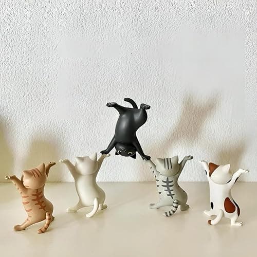 Cute Miniature Cat Figure Animal Characters Toys Mini Figure Collection Playset, Pen Holders Cat (Orange) thumbnail 7