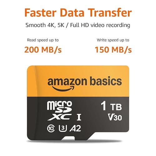 Amazon Basics 1TB microSDXC Card with Adapter, Read Speed Up to 200MB/s, 1-Pack thumbnail 2
