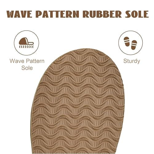 OOW Fuzzy Platform Slippers for Women - Women's Casual Winter House Slippers - Brown, Faux Fur & Shearling Blend - Women's Size thumbnail 7