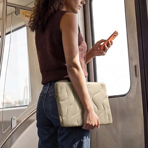 tomtoc 360 Protective Puffy Laptop Sleeve for 13-inch MacBook Air M5/A3449 | 2026, M4/M3/M2 A3240 A3113, MacBook Neo A18 & MacBook Pro M2/M1, Quilted Soft Puffer Bag for 13-inch Surface Pro Copilot+PC thumbnail 10